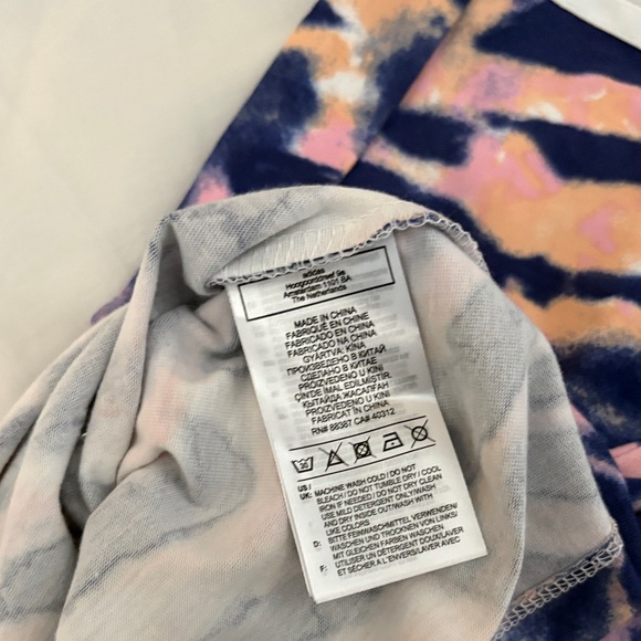 Adidas crop top short Sleeve Tie-Dye Tee - Pink, Blue, and White - Picture 7 of 9